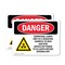 Signmission Radiation & Laser Sign, 3.5 in H x 5 in W, Vinyl Decal, Rectangle OS-2PACK-DS-D-35-L-2210 - alternate 1